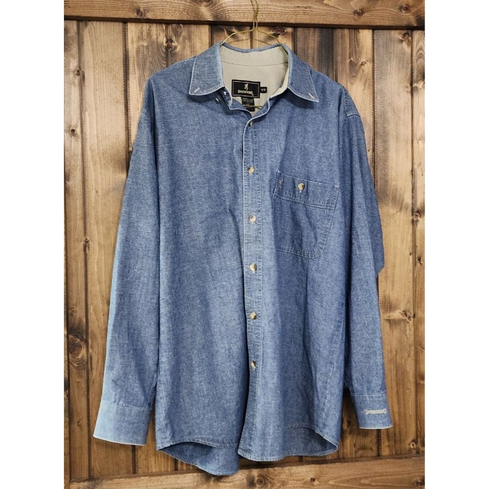 LOT OF 5 MENS LONG SLEEVE BROWNING HEAVY DUTY BUTTON DOWN‎ SHIRTS